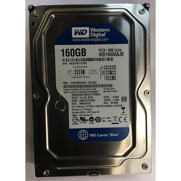 WD1600AAJB-00J3A0 - Western Digital 160GB 7200 RPM IDE 3.5" HDD