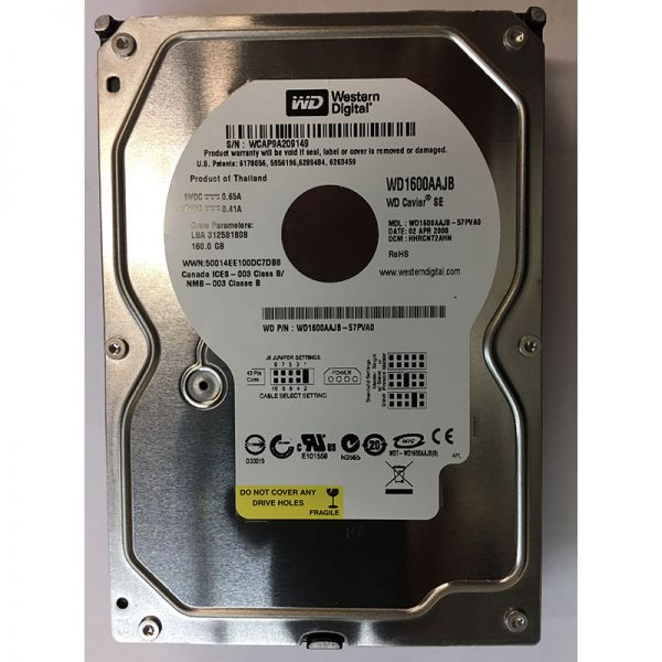 WD1600AAJB-57PVA0 - Western Digital 160GB 7200 RPM IDE 3.5" HDD