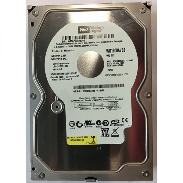 WD1600AVBS  - Western Digital 160GB 7200 RPM SATA 3.5" HDD