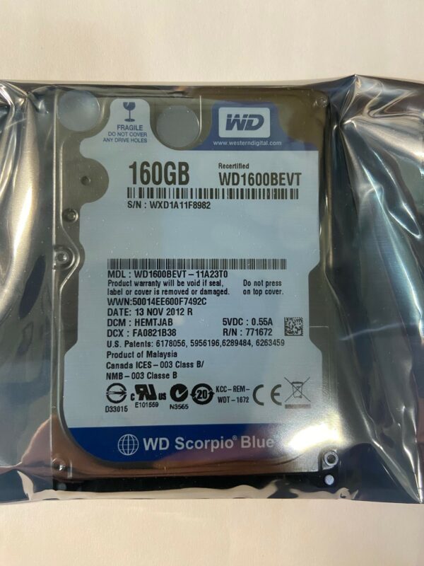 WD1600BEVT-11A23T0 - Western Digital 160GB 5400 RPM SATA 2.5" HDD