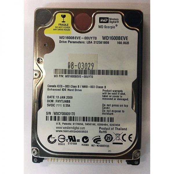 WD1600BEVE  - Western Digital 160GB 5400 RPM IDE 2.5" HDD