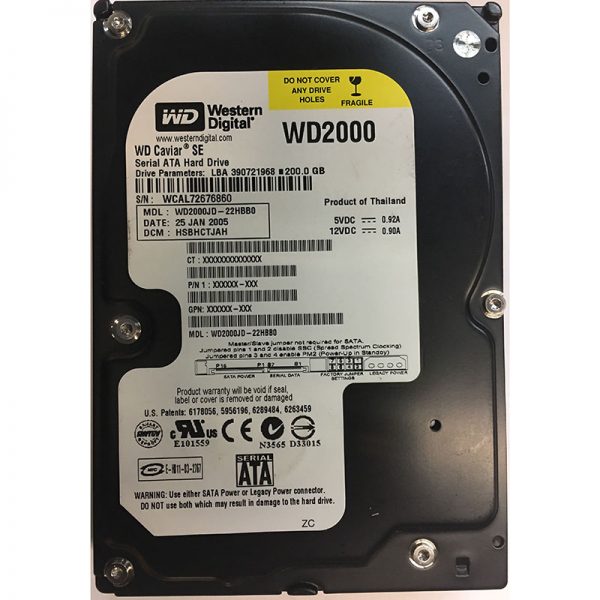 WD2000JD-22HBB0 - Western Digital 200GB 7200 RPM SATA 3.5" HDD