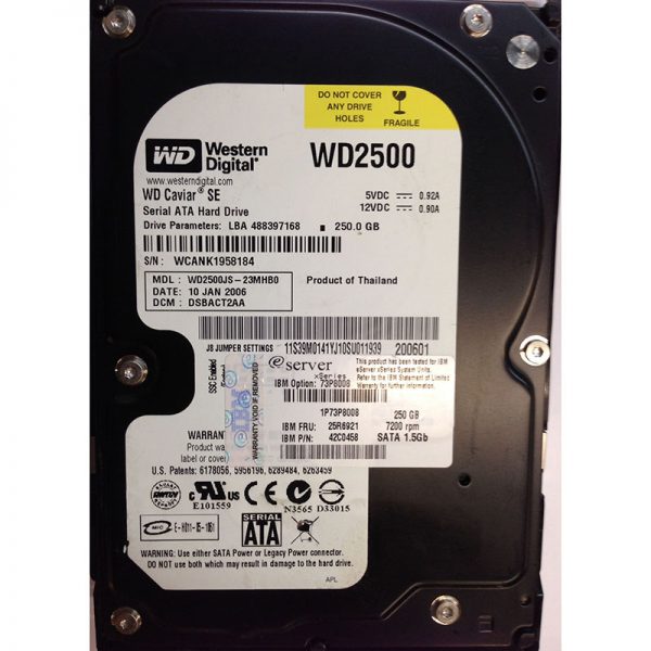 42C0458 - IBM 250GB 7200 RPM SATA 3.5" HDD