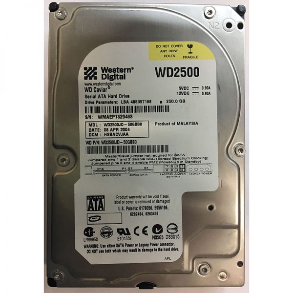 WD2500JD-50GBB0 - Western Digital 250GB 7200 RPM SATA 3.5" HDD