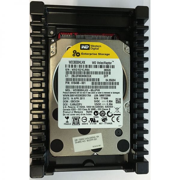 502599-001 - HP 300GB 10K RPM SATA 3.5" HDD Western Digital WD3000HLHX version