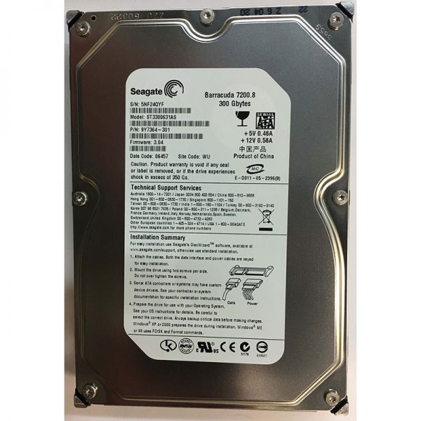 9Y7364-301 - Seagate 300GB 7200 RPM SATA 3.5" HDD