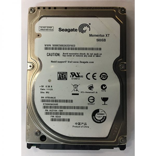 9UZ154-500 - Seagate 500GB 7200 RPM SATA 2.5" HDD