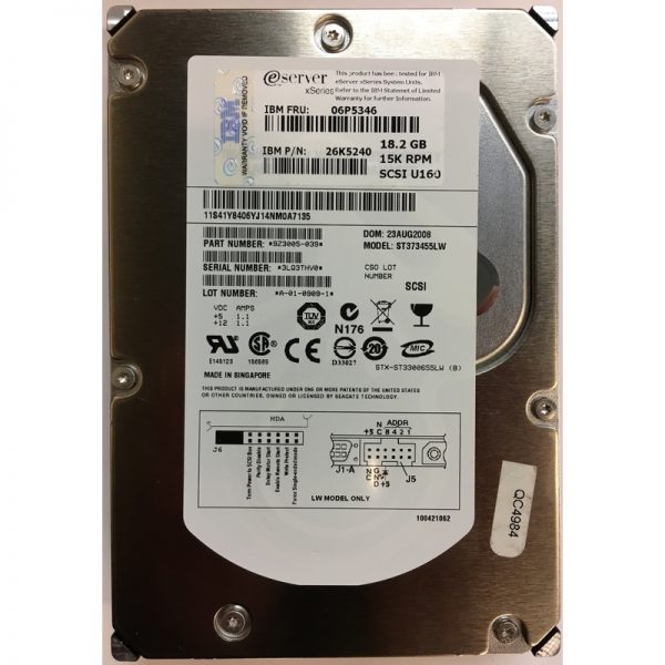 26K5240 - IBM 18GB 15K RPM SCSI 3.5" HDD U160 68 pin