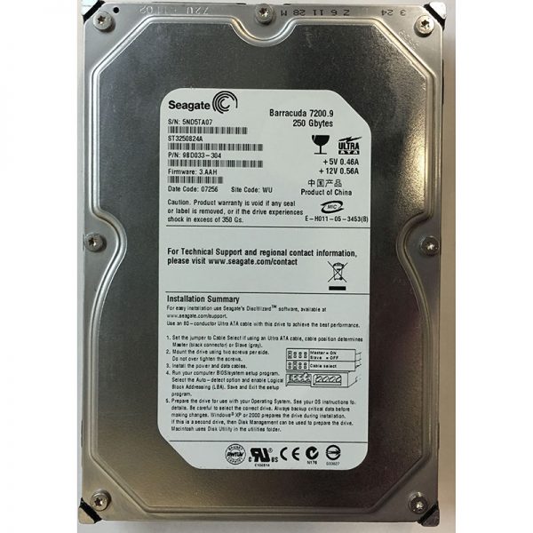 9BD033-304 - Seagate 250GB 7200 RPM IDE 3.5" HDD