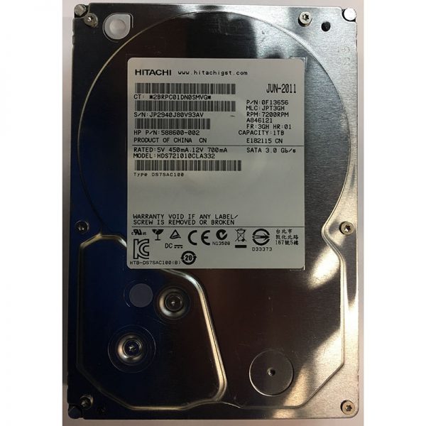 588600-002 - HP 1TB 7200 RPM SATA 3.5" HDD