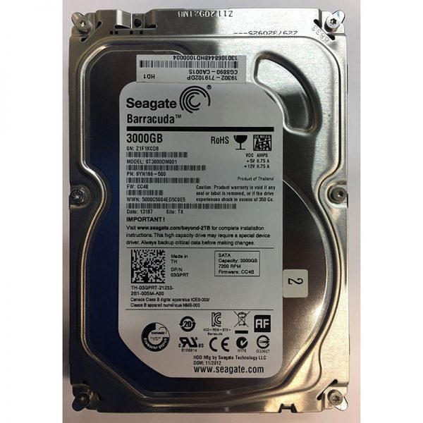 3GPRT - Dell 3TB 7200 RPM SATA 3.5" HDD