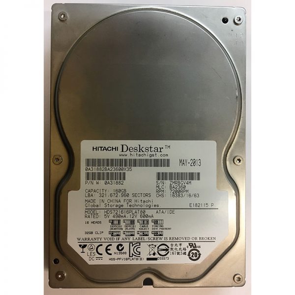 0A31882 - Hitachi 160GB 7200 RPM IDE 3.5" HDD