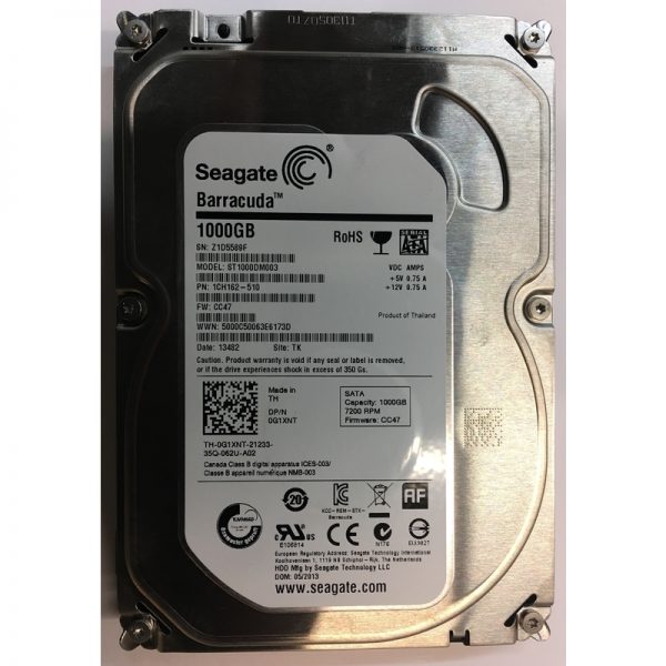 0G1XNT - Dell 1TB 7200 RPM SATA 3.5" HDD