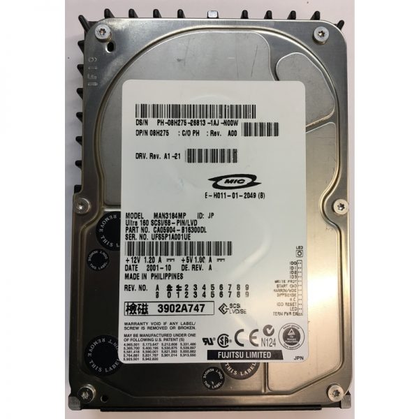 08H275 - Dell 18GB 10K RPM SCSI 3.5" HDD U160 68 pin