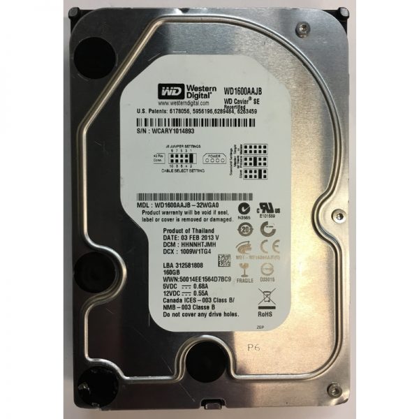 WD1600AAJB-32WGA0 - Western Digital 160GB 7200 RPM IDE 3.5" HDD