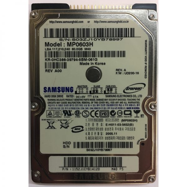 0HC386 - Dell 60GB 5400 RPM IDE 2.5" HDD