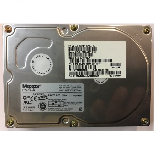 24P3665 - IBM 80GB 7200 RPM IDE 3.5" HDD 6MXL080J4 version