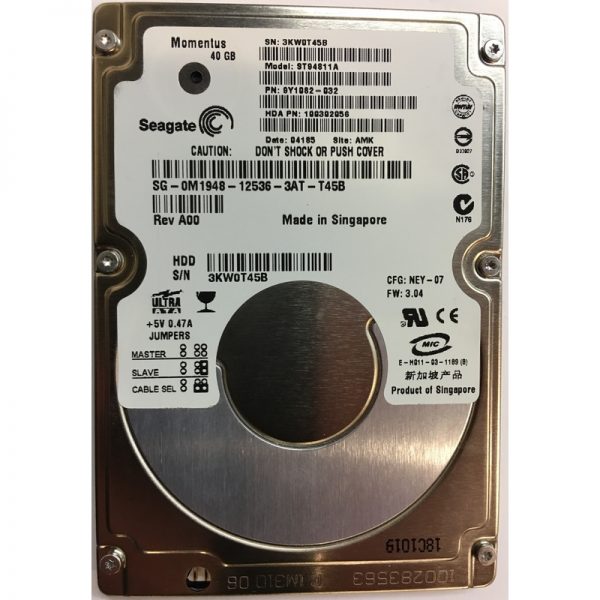 0M1948 - Dell 40GB 5400 RPM IDE 2.5" HDD