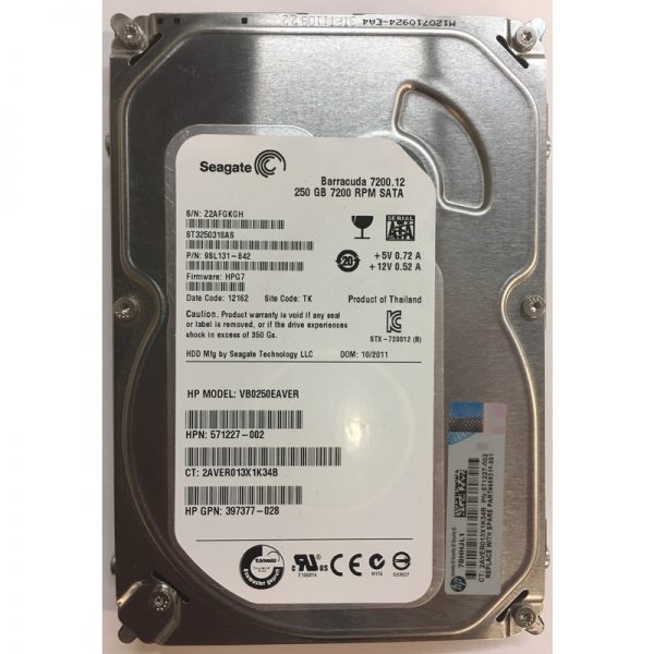 397377-028 - HP 250GB 7200 RPM SATA 3.5" HDD