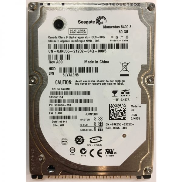 9S1036-031 - Seagate 60GB 5400 RPM IDE 2.5" HDD