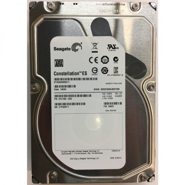 9YZ168-003 - Seagate 2TB 7200 RPM SATA 3.5" HDD