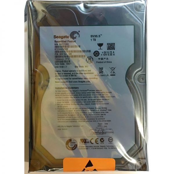 ST31000525SV - Seagate 1TB 5900 RPM SATA 3.5" HDD manufacture refurbished