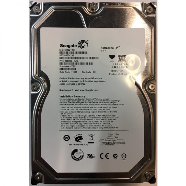 9TN158-578 - Seagate 1TB 7200 RPM SATA 3.5" HDD