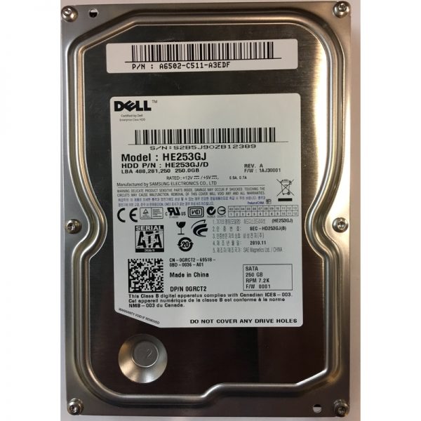 0GRCT2 - Dell 250GB 7200 RPM SATA 3.5" HDD