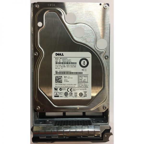 14X4H - Dell 3TB 7200 RPM SAS 3.5" HDD w/ tray