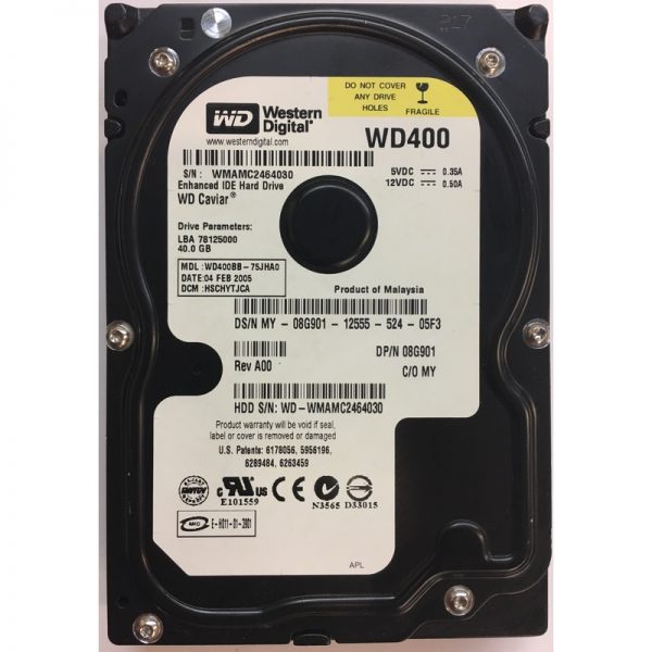 8G901 - Dell 40GB 7200 RPM IDE 3.5" HDD