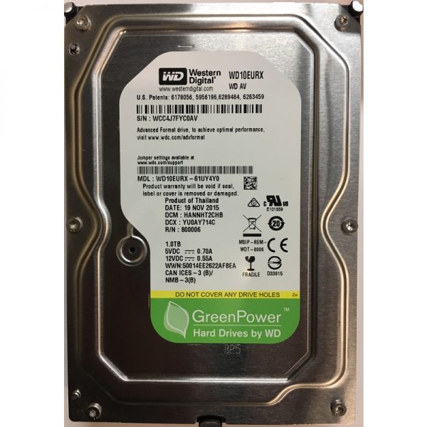 WD10EURX-61UY4Y0 - Western Digital 1TB 5400 RPM SATA 3.5" HDD