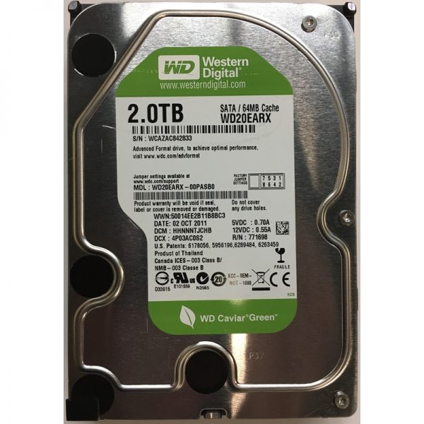 WD20EARX - Western Digital 2TB 7200 RPM SATA 3.5" HDD