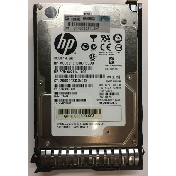 652599-003 - HP 300GB 15K RPM SAS 2.5" HDD w/ G8  tray