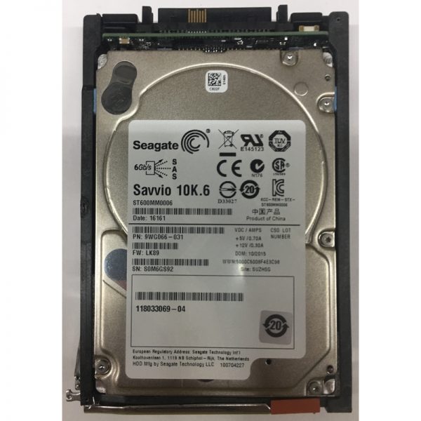 118033069-04 - EMC 600GB 10K RPM SAS 2.5" HDD  for VNX5100, 5200,5400, 5500, 5600, 5700, 5800 ,7500, 7600, 8000 25-disk enclosures, VNXe1600,3100, 3150, 3200, 3300