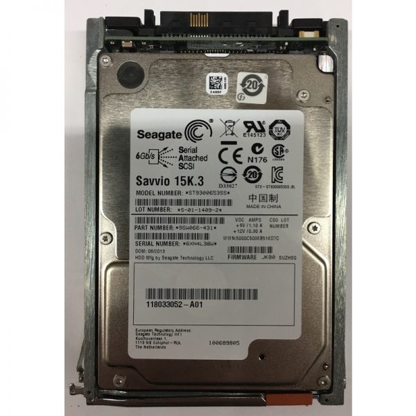 9SW066-431 - EMC 300GB 15K RPM SAS 2.5" HDD for VNX5200, 5400, 5600, 5800, 7600, 8000 25 disk enclosure, VNXe1600,3200 series