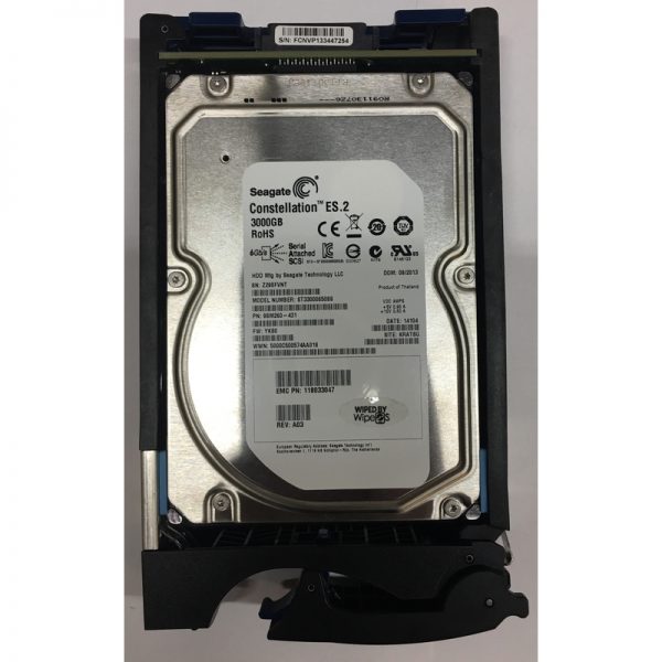 9SM260-431 - EMC 3TB 7200 RPM SAS 3.5" HDD for VNX5100, 5200, 5300, 5400, 5500, 5600, 5700,  5800, 7500, 7600, 8000,  15 disk enclosures