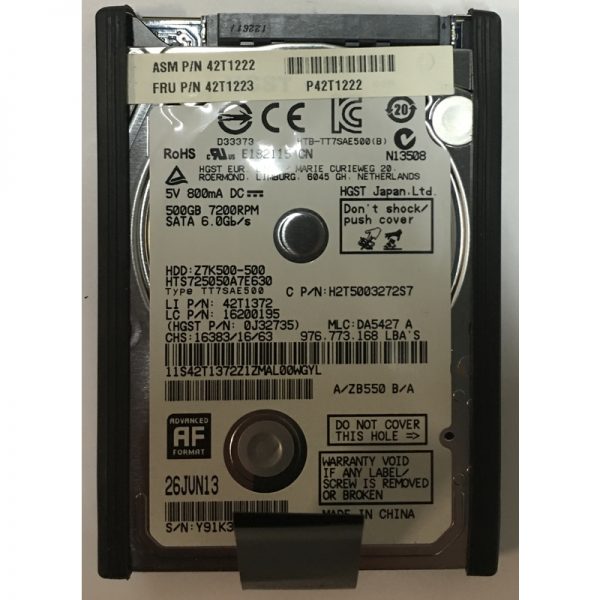 0J32735 - Hitachi 500GB 7200 RPM SATA 2.5" HDD