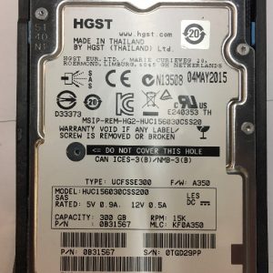 0B31567 - EMC 300GB 15K RPM SAS 2.5" HDD for VNX5200, 5400, 5600, 5800, 7600, 8000 25 disk enclosure, VNX5400, 5600, 5800, 7600, 8000 120 disk enclosure, VNXe1600, 3200