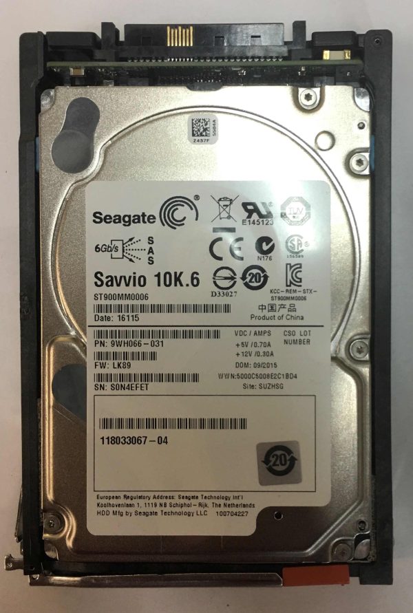 9WH066-031 - EMC 900GB 10K RPM SAS 2.5" HDD for VNX5100, 5200, 5300, 5400, 5500, 5600, 5700, 5800, 7500, 7600, 8000 25 disk enclosures, VNX5400, 5600, 5800, 7600, 8000 120 disk, enclosures, VNXe1600, 3100, 3150, 3200, 3300 series