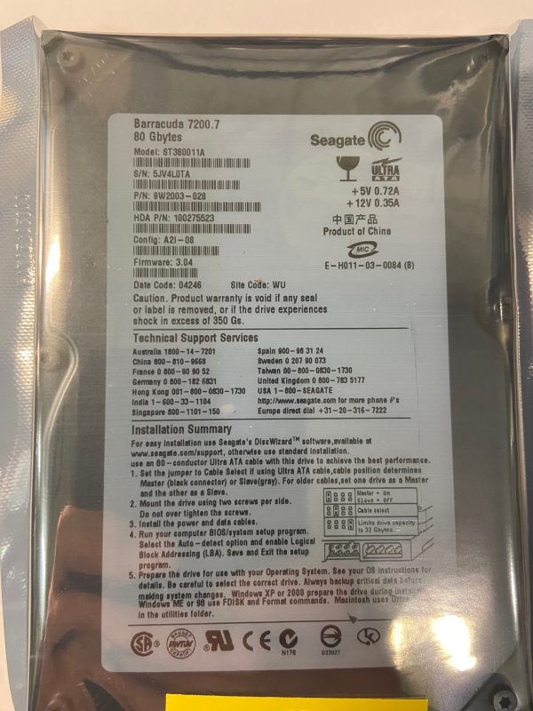 9W2003-028 - Seagate 80GB 7200 RPM IDE 3.5" HDD