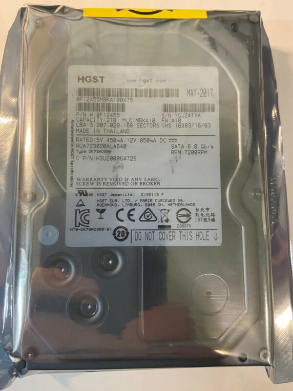 0F12455 - Hitachi 2TB 7200 RPM SATA 3.5" HDD