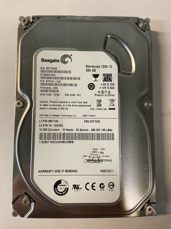 9YP131-543 - Seagate 250GB 7200 RPM SATA 3.5" HDD