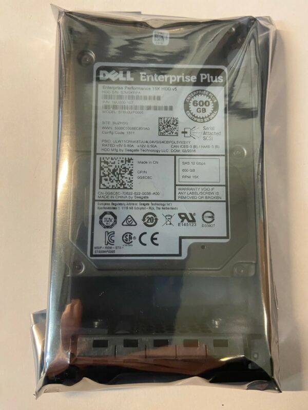 1MJ200-157 - Dell 600GB 15K RPM SAS 2.5" HDD w/ R series tray