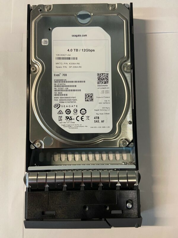 1YZ207-038 - Netapp 4TB 7200 RPM SAS 3.5" HDD for DS4246 24bay enclosure, DS212C 12 bay enclosure, FAS2620