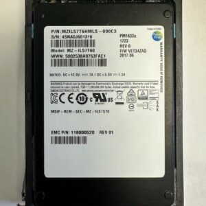 MZILS7T6HMLS-000C3 - EMC 7.68TB SSD SAS 2.5" HDD for Unity 300, 300F, 350F, 400, 400F, 450F, 500, 500F, 550F, 600, 600F, 650, 25 and 80 bay enclosures