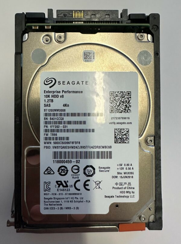 118000459-02 - EMC 1.2TB 10K RPM SAS 2.5" HDD  for Unity 300, 400, 500, 600, 25 slot enclosures