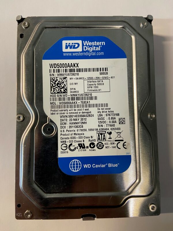 0K4MC0 - Western Digital 500GB 7200 RPM SATA 3.5" HDD